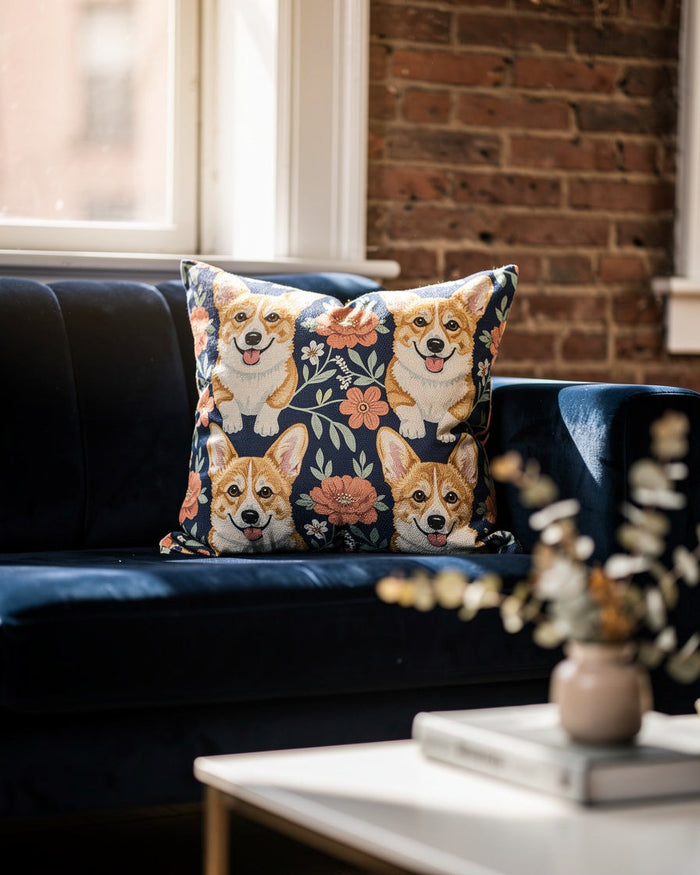 Autumn Blooms Corgi