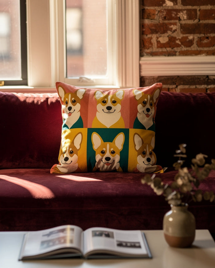 Geometric Corgi Mosaic