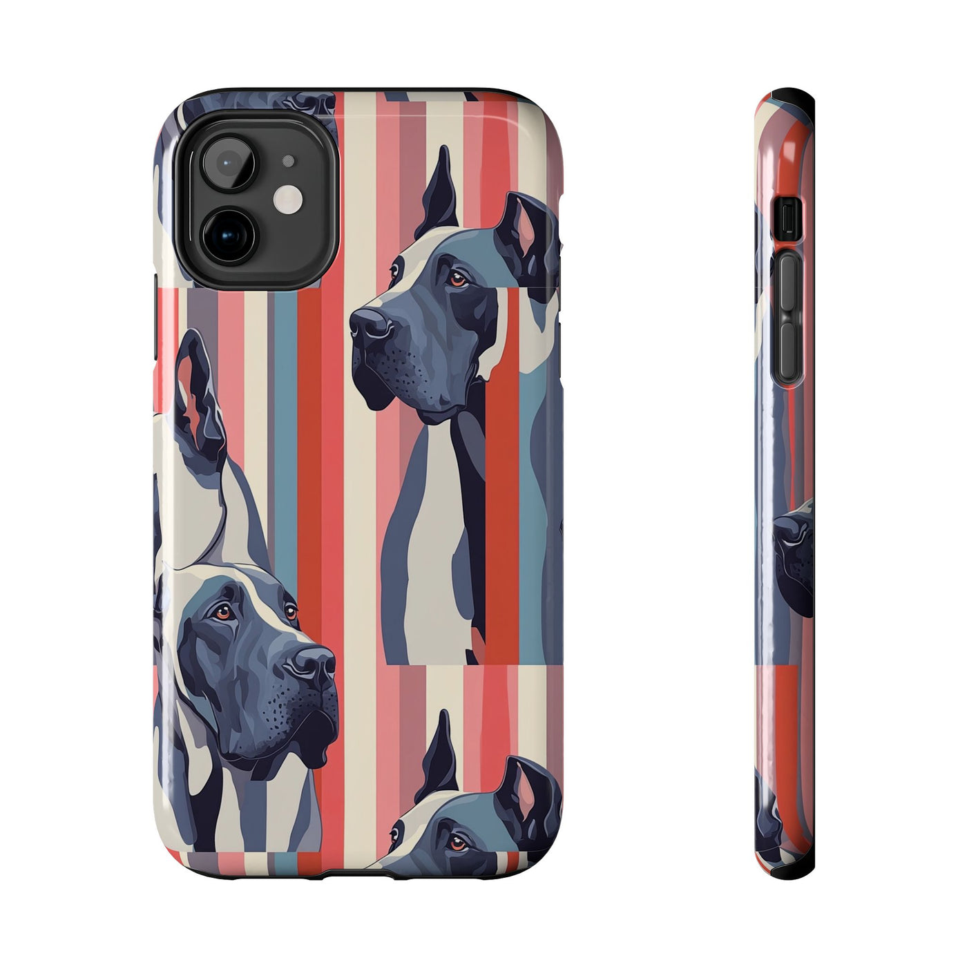 Retro Stripe Great Danes Phone Case