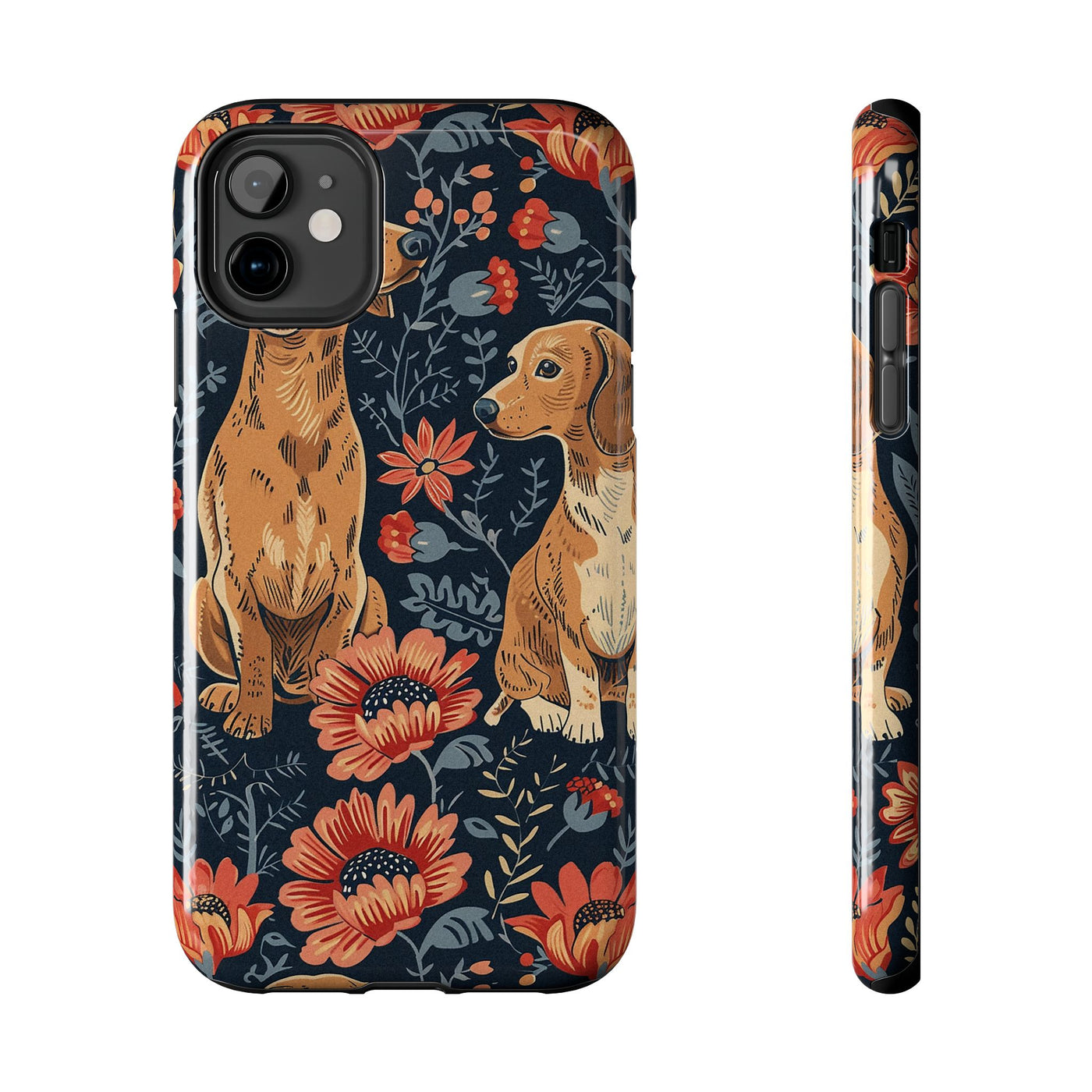 Folk Garden Dachshunds Phone Case