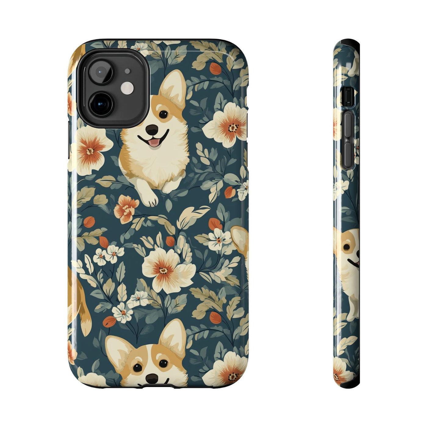 Botanical Bliss Corgis Phone Case