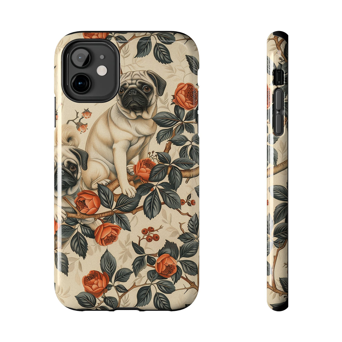 Rose Garden Reverie Pugs Phone Case