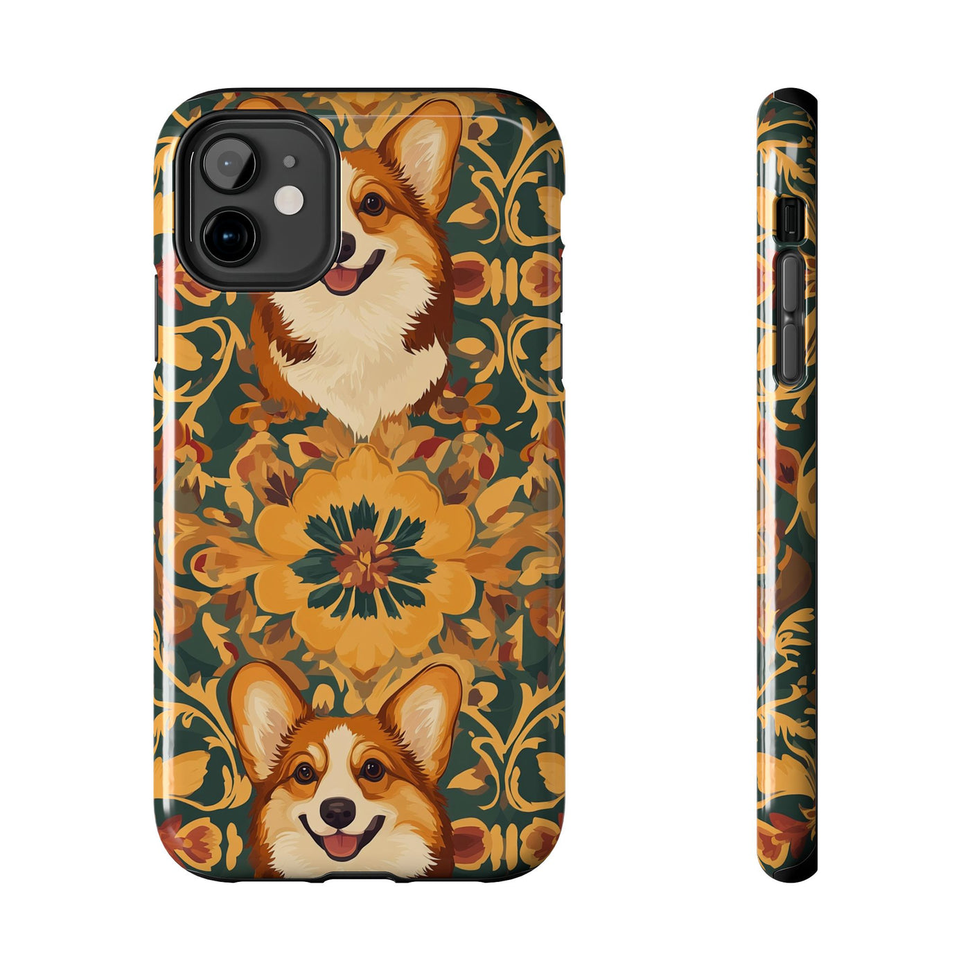 Gilded Autumn Corgis Phone Case