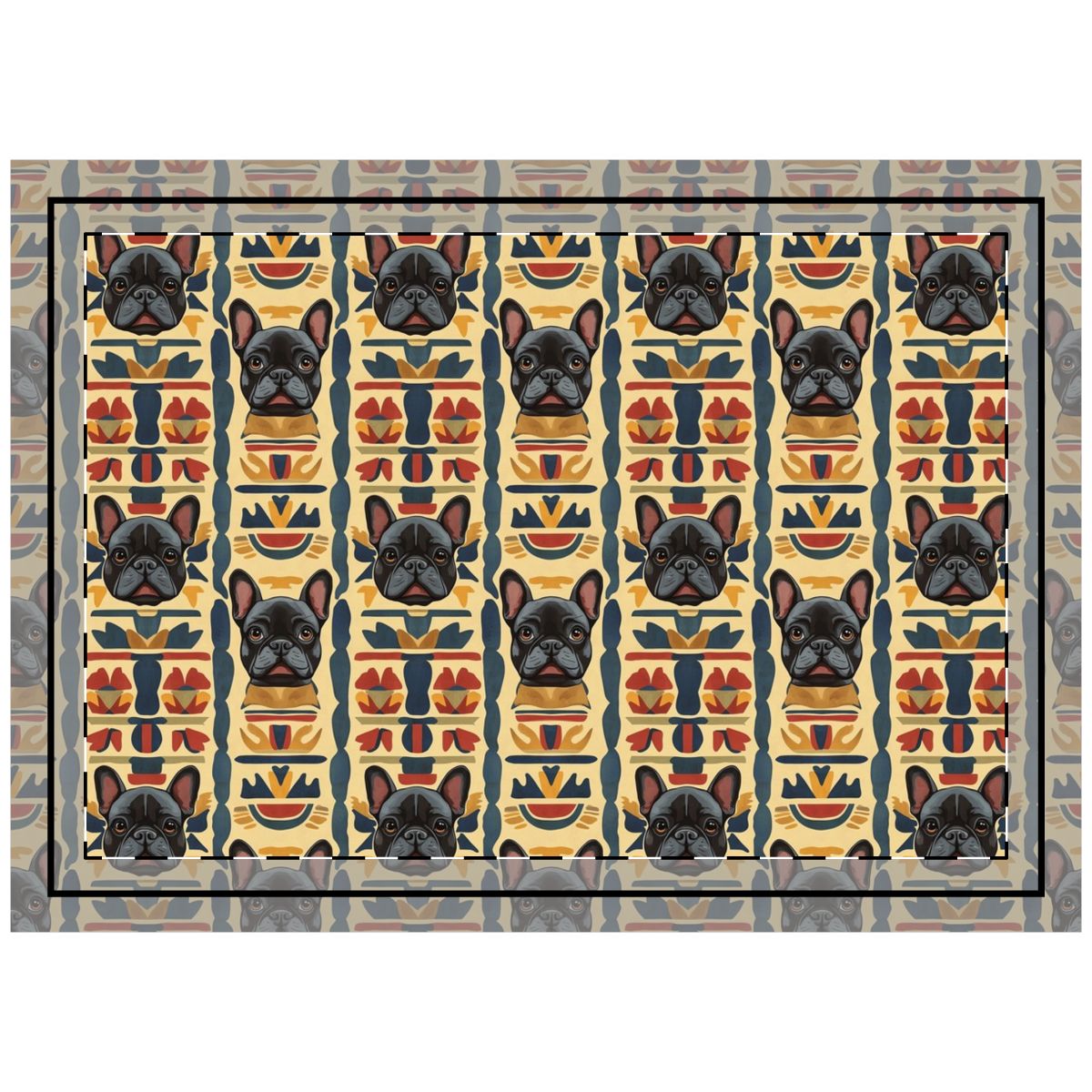 Ancient Egyptian Frenchies Throw Pillow