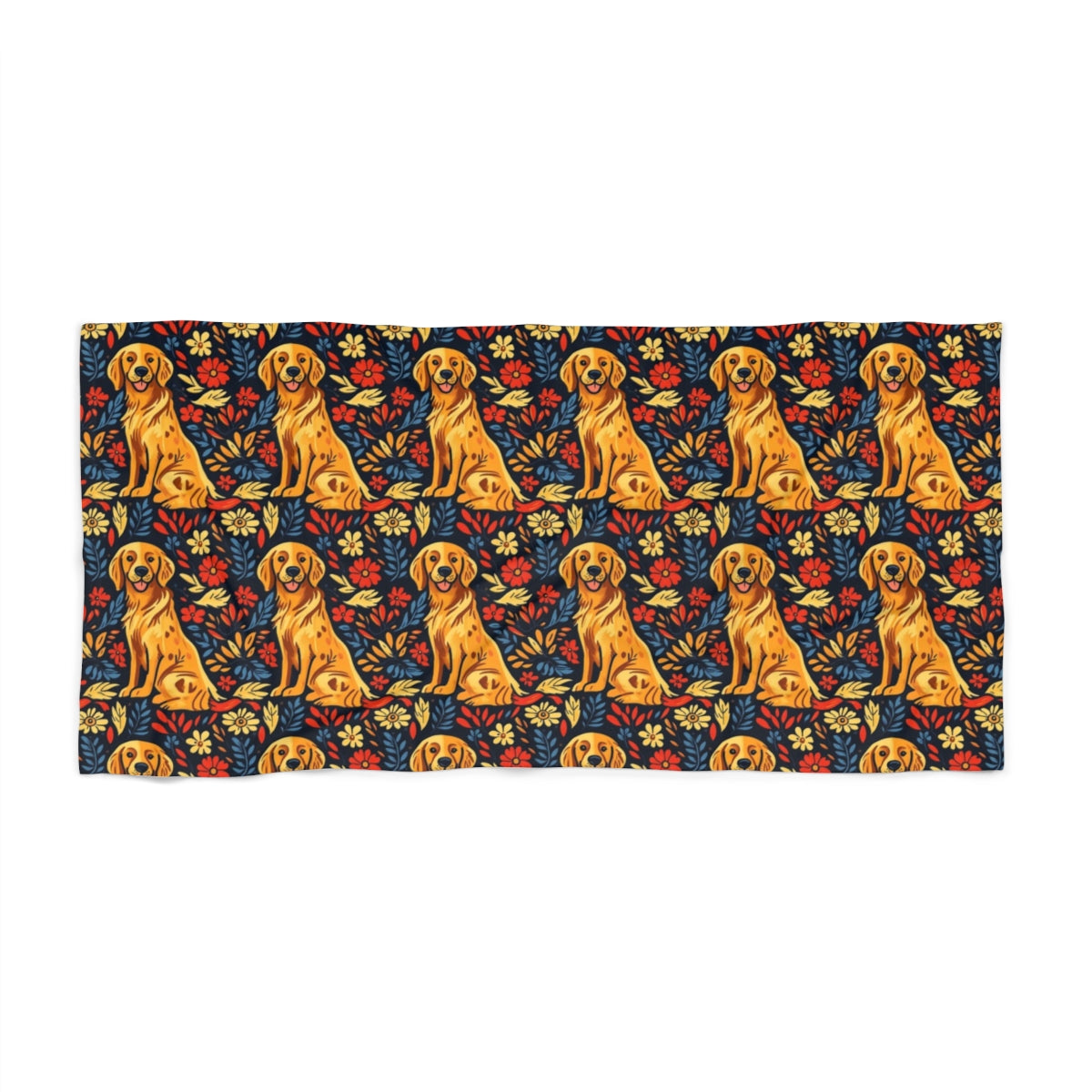 Autumn Bloom Retrievers Beach Towel