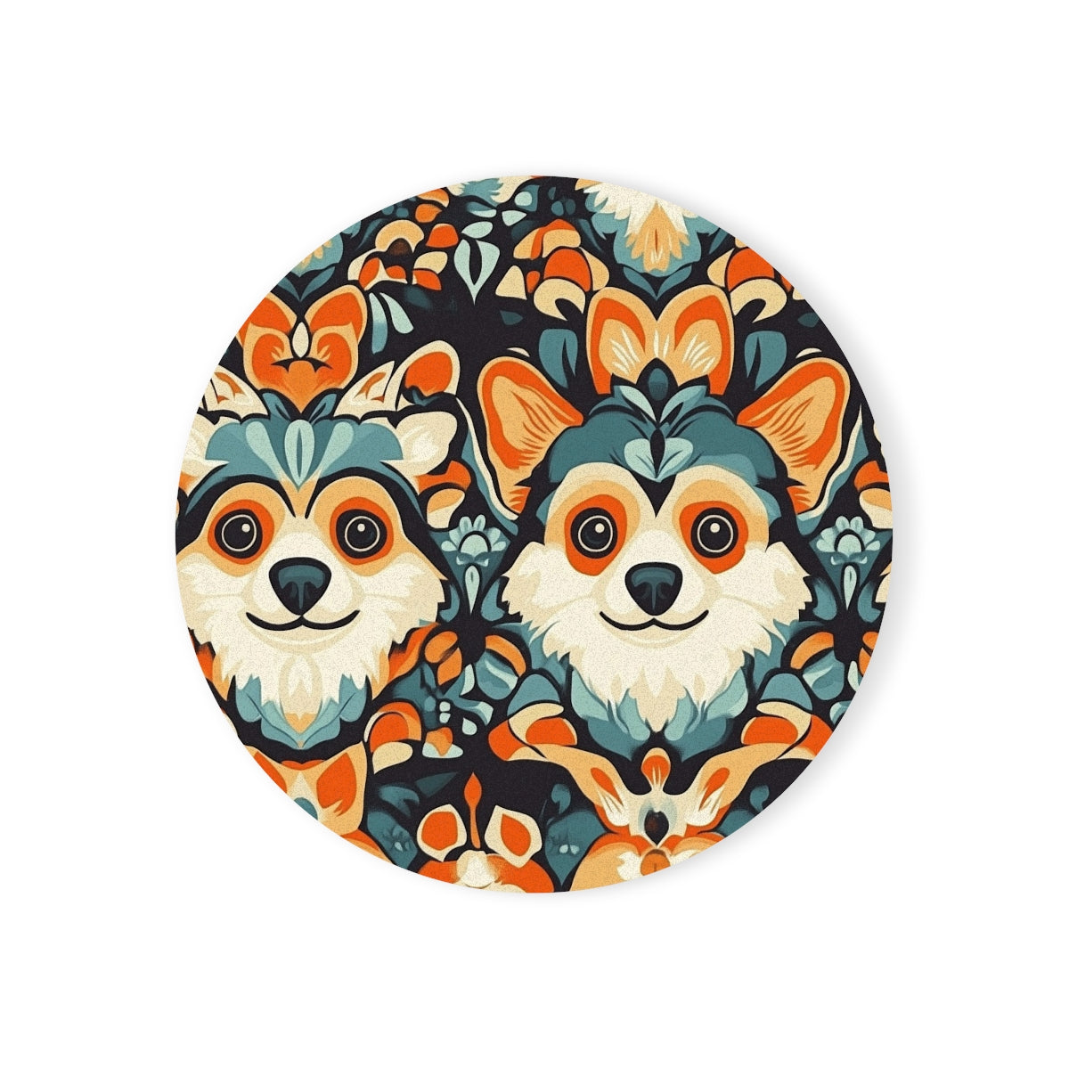 Autumn Folk Corgis Coasters
