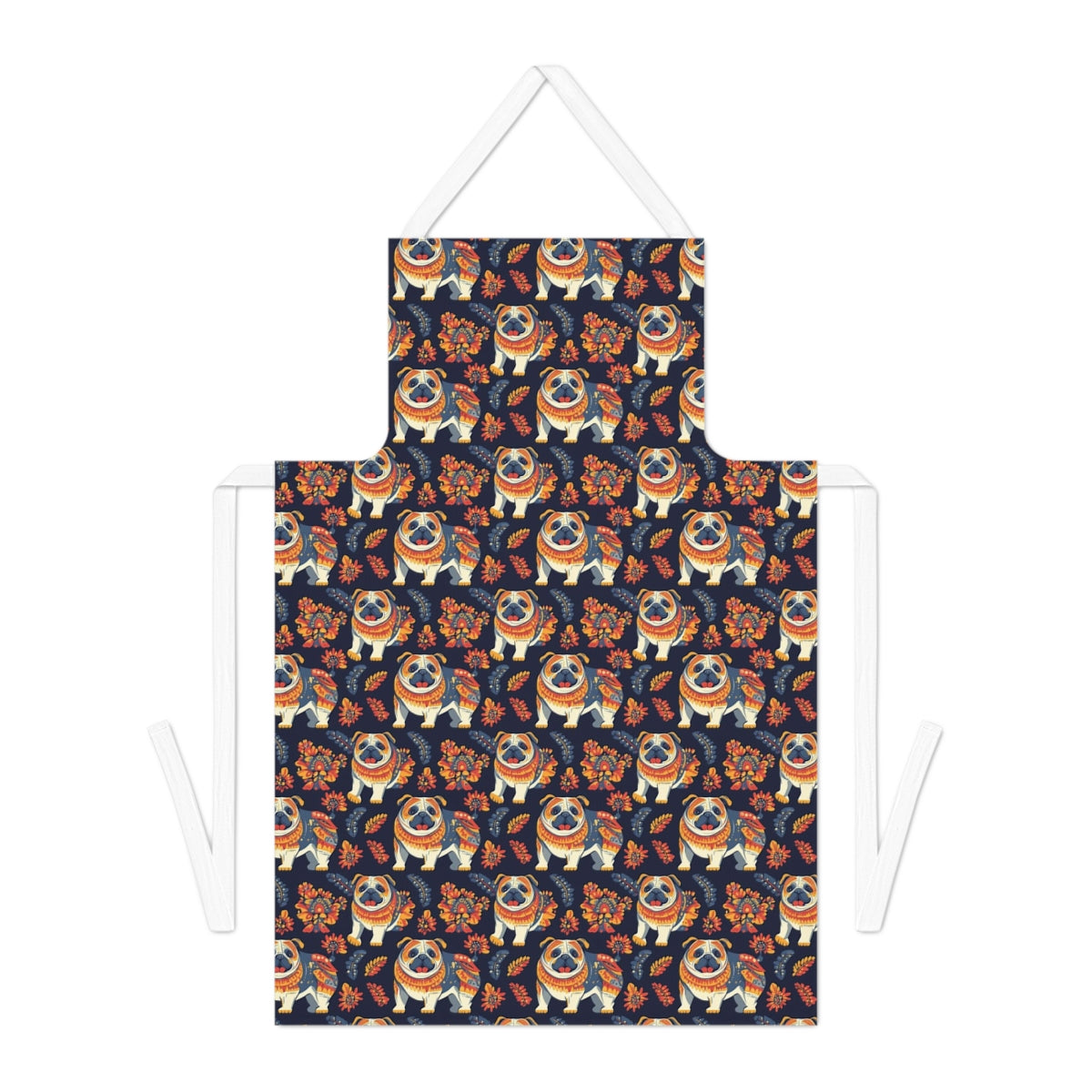 Autumn Folk Pugs Apron
