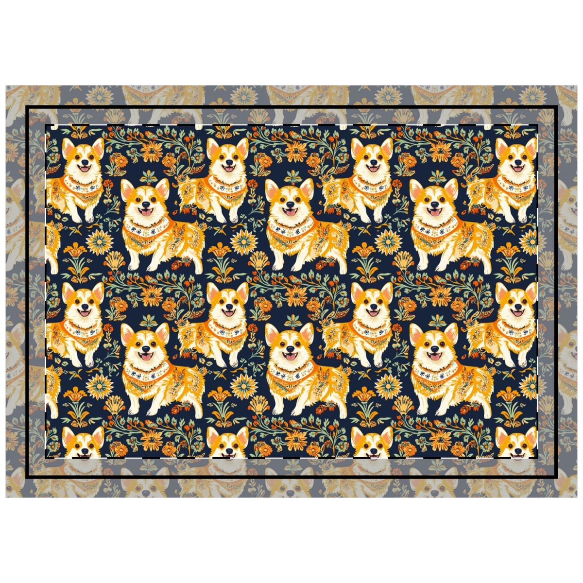 Autumn Folklore Corgis Throw Pillow