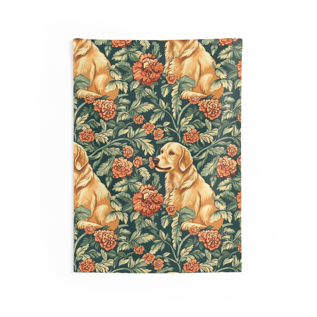 Autumn Garden Golden Wall Tapestry