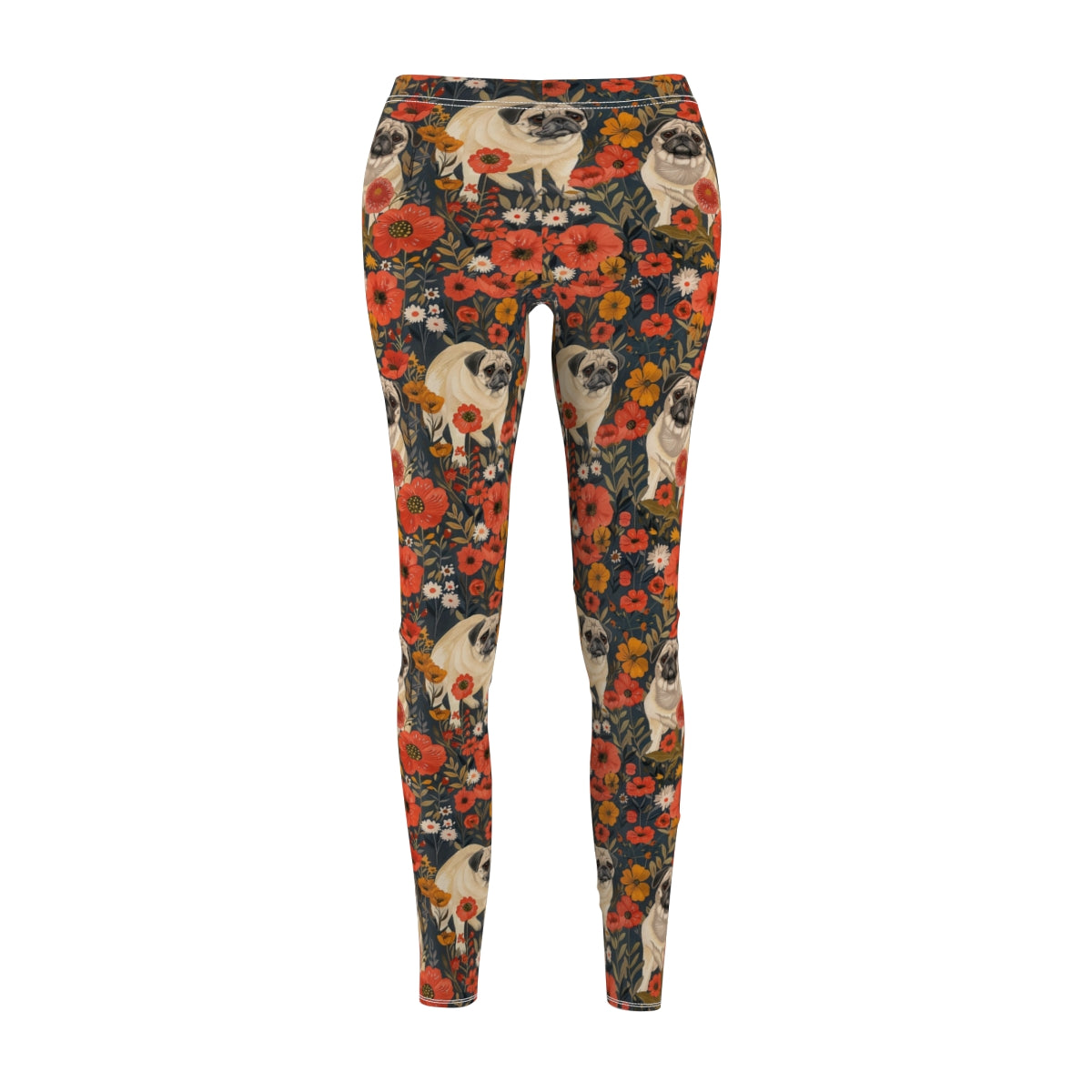 Autumn Garden Pugs Leggings