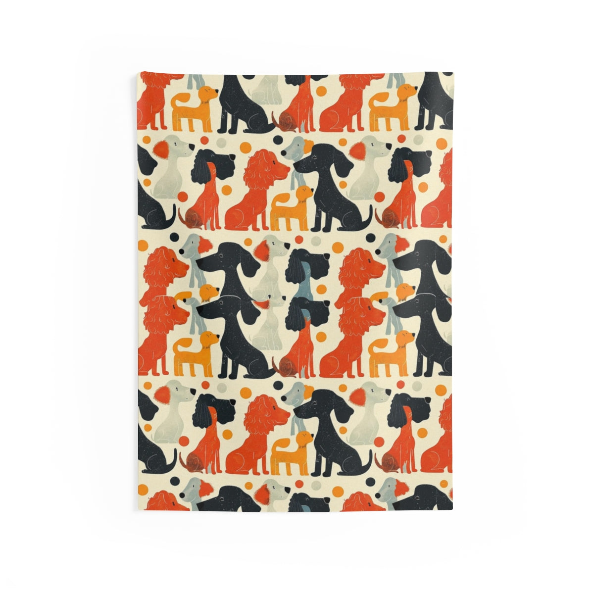 Autumn Gathering Poodles Wall Tapestry