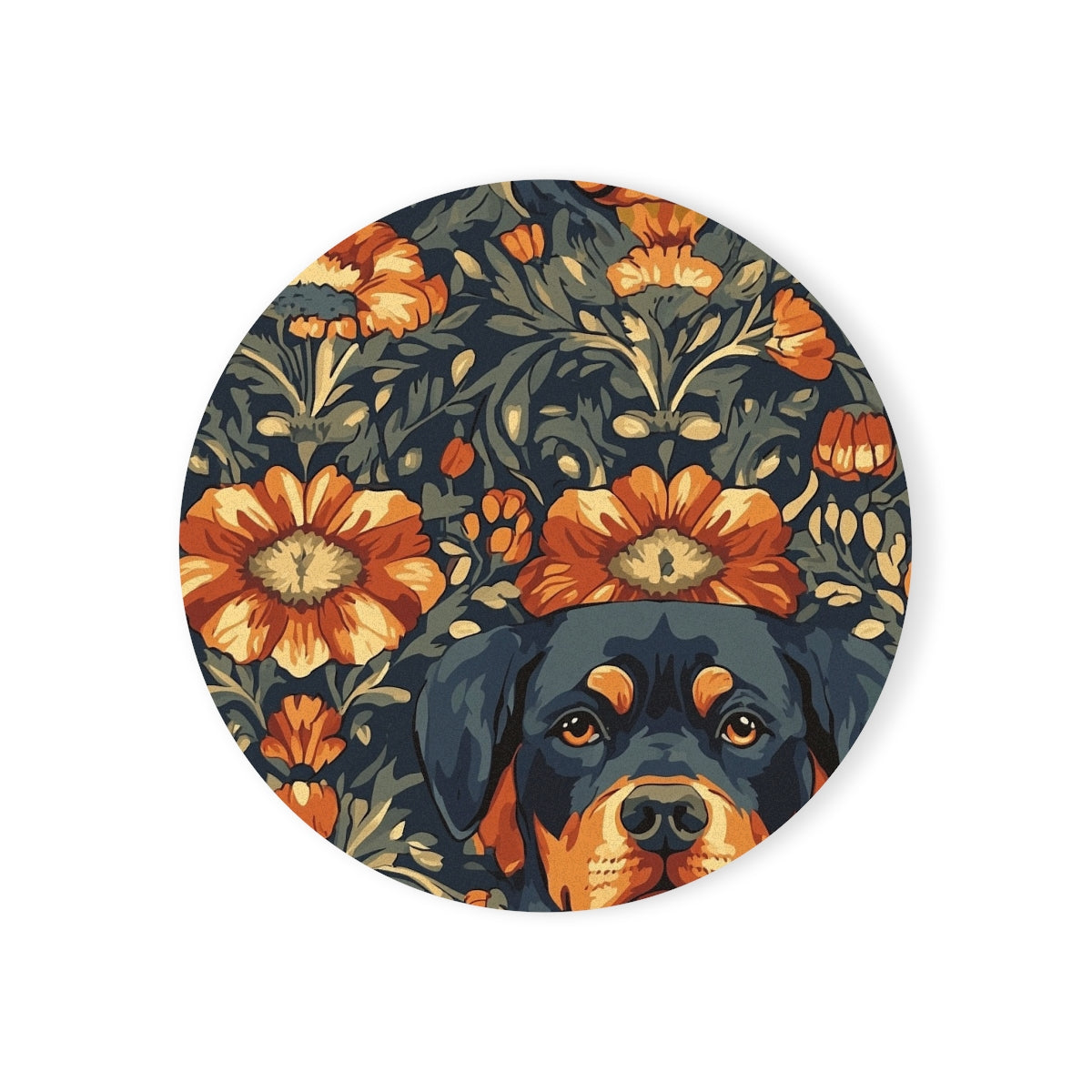 Autumn Tapestry Rottweilers Coasters