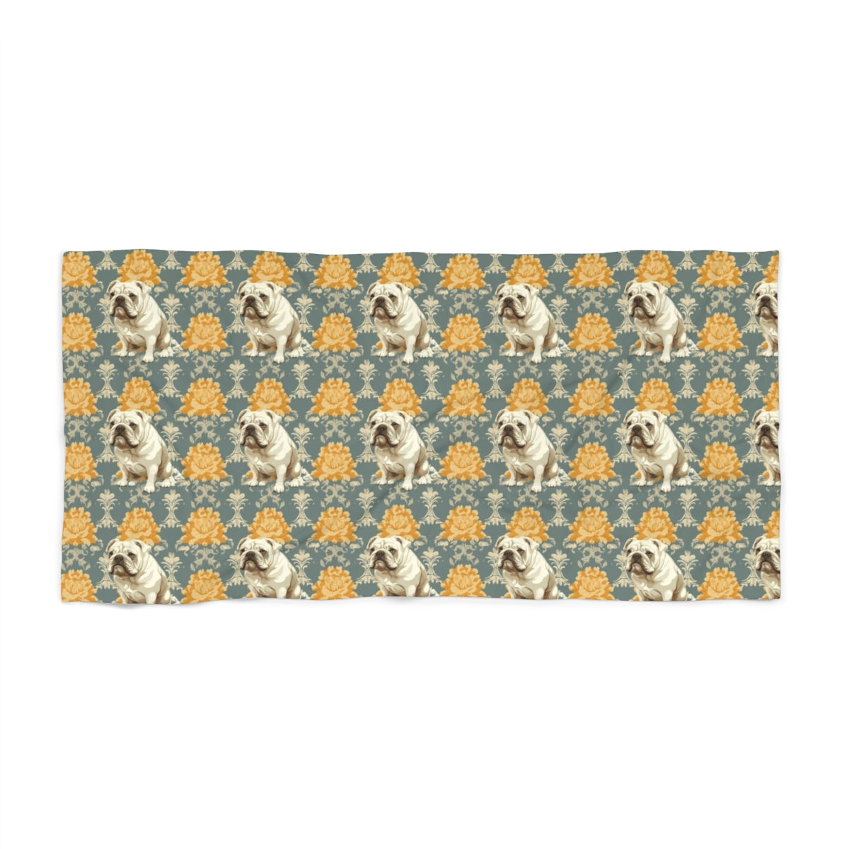 Baroque Blooms Bulldog Beach Towel