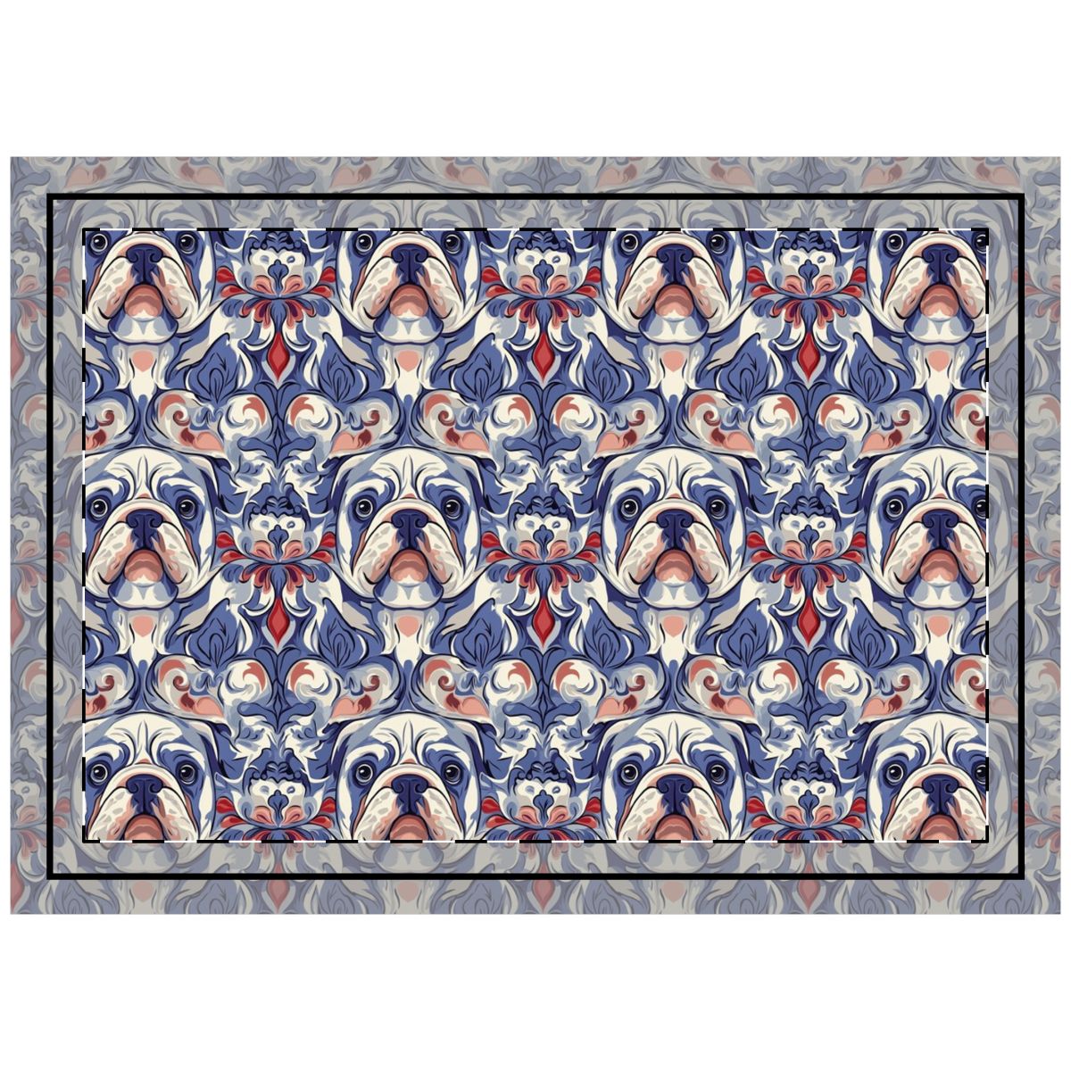 Baroque Bulldog Dreams Throw Pillow