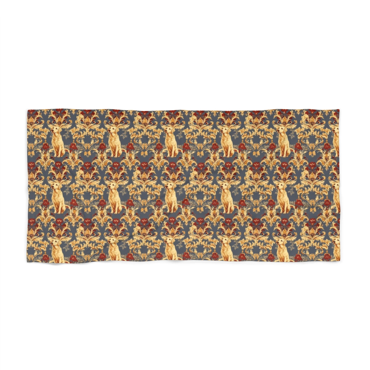 Baroque Burgundy Labradors Beach Towel
