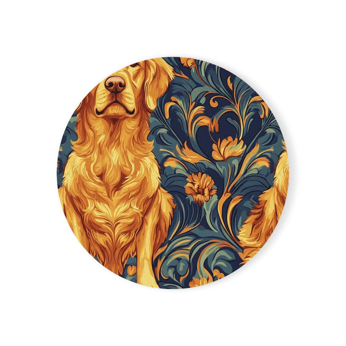 Baroque Golden Retrievers Coasters