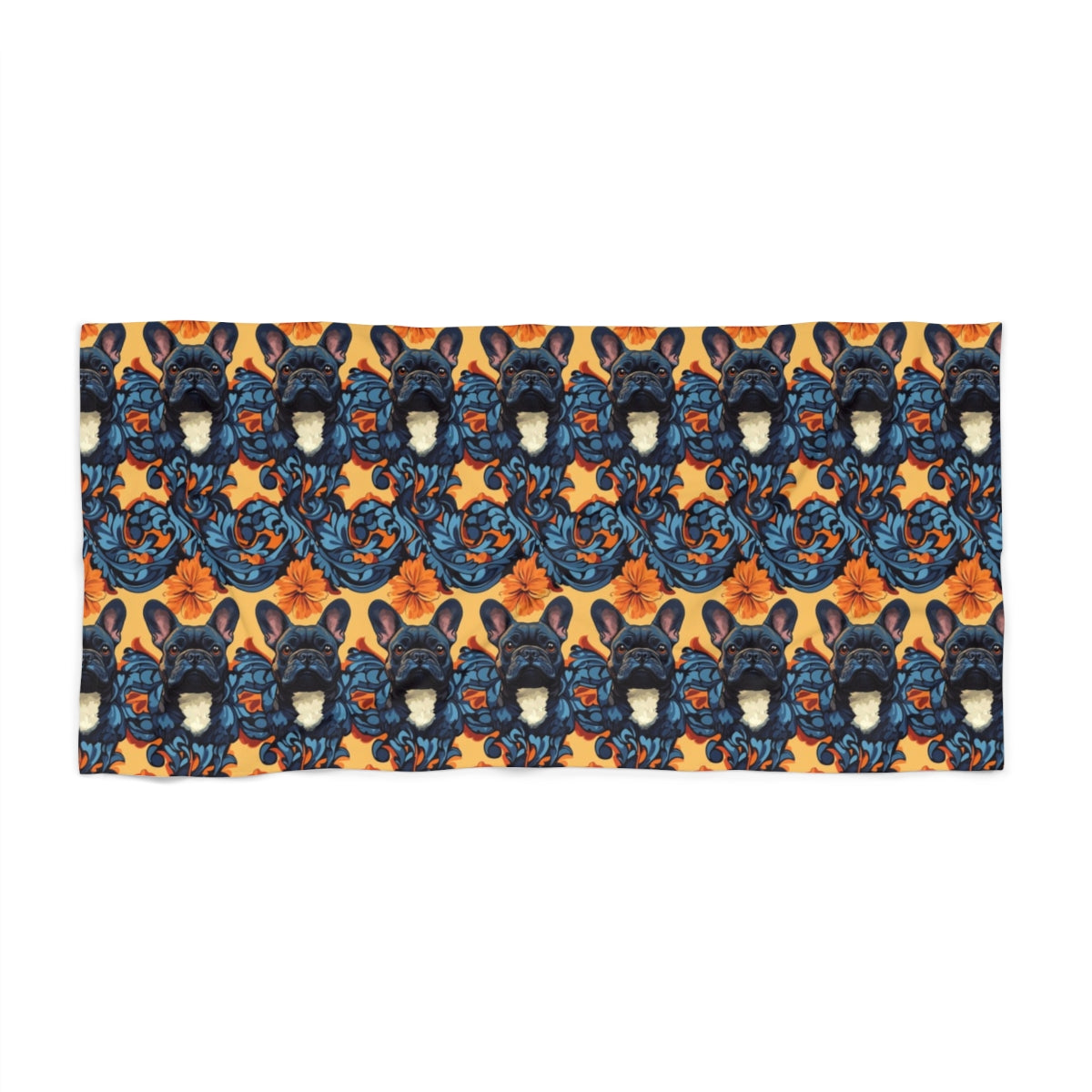 Baroque Waves Frenchies Beach Towel