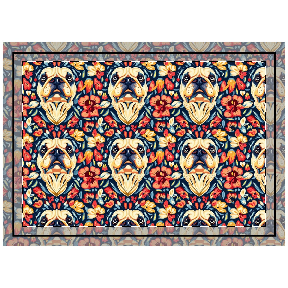 Blooming Bulldogs Fiesta Throw Pillow