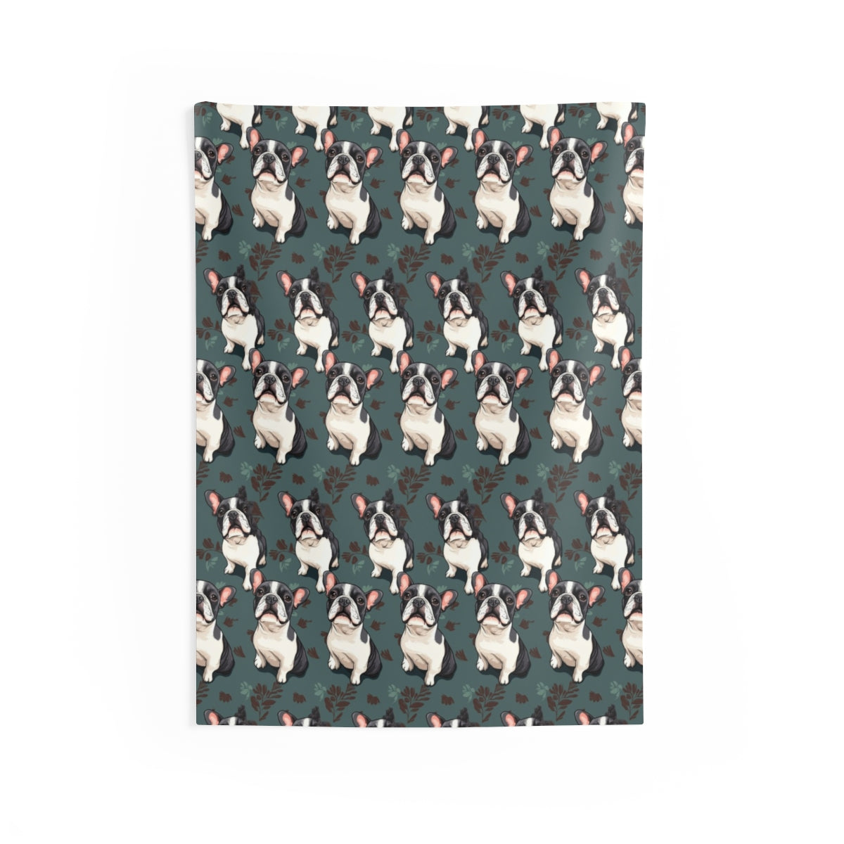 Botanical Bulldog Reverie Wall Tapestry