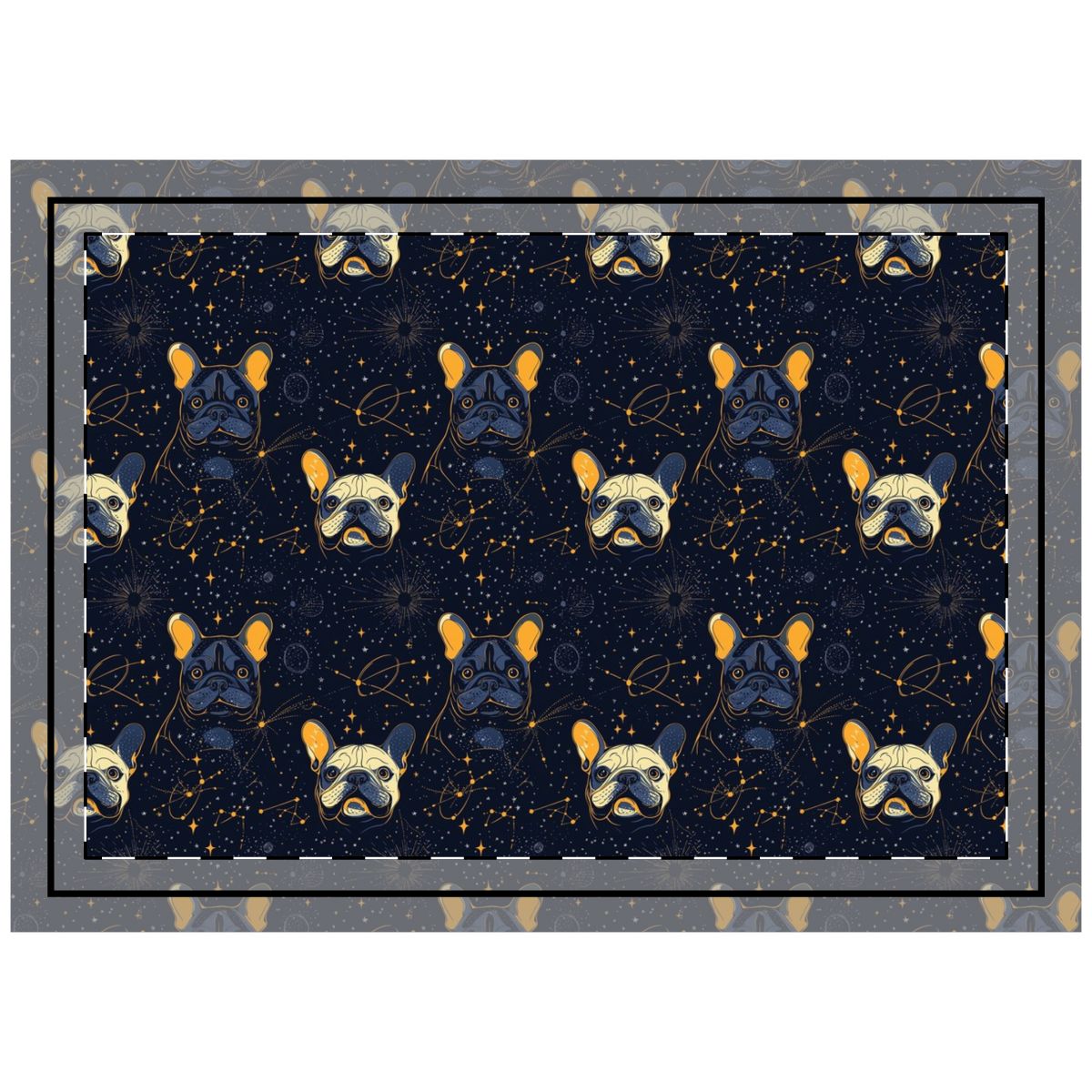 Celestial Frenchie Dreams Throw Pillow