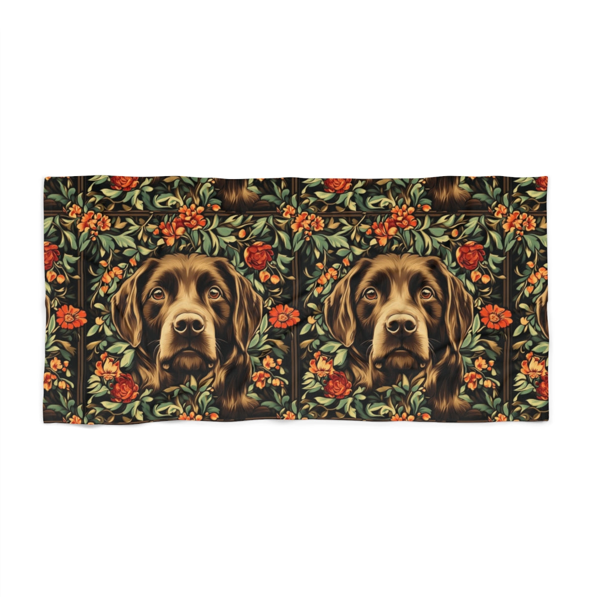 Charcoal Tapestry Labs Beach Towel