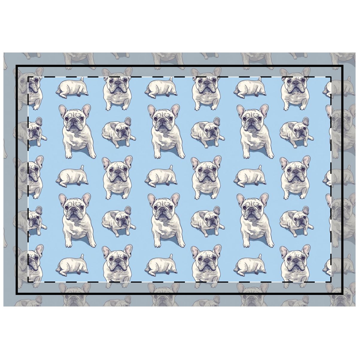 Cloudy Day Frenchies Throw Pillow