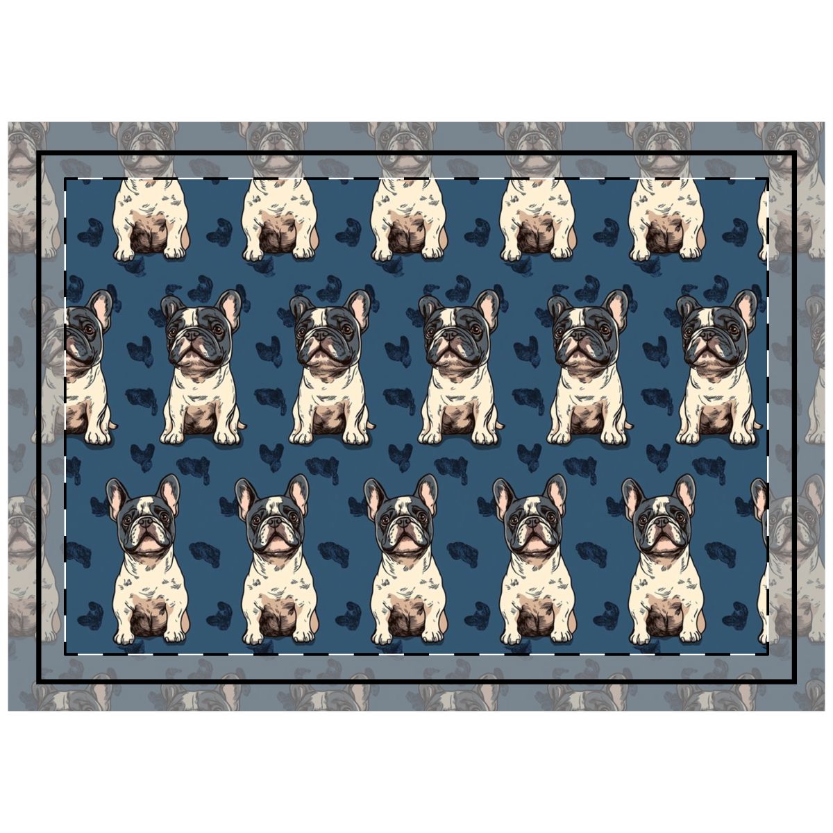 Cobalt Dreams Frenchies Throw Pillow