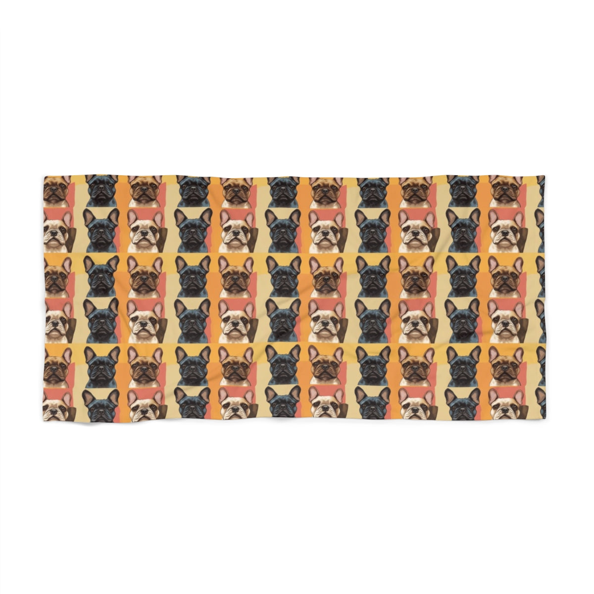 Coral Frenchie Gallery Beach Towel
