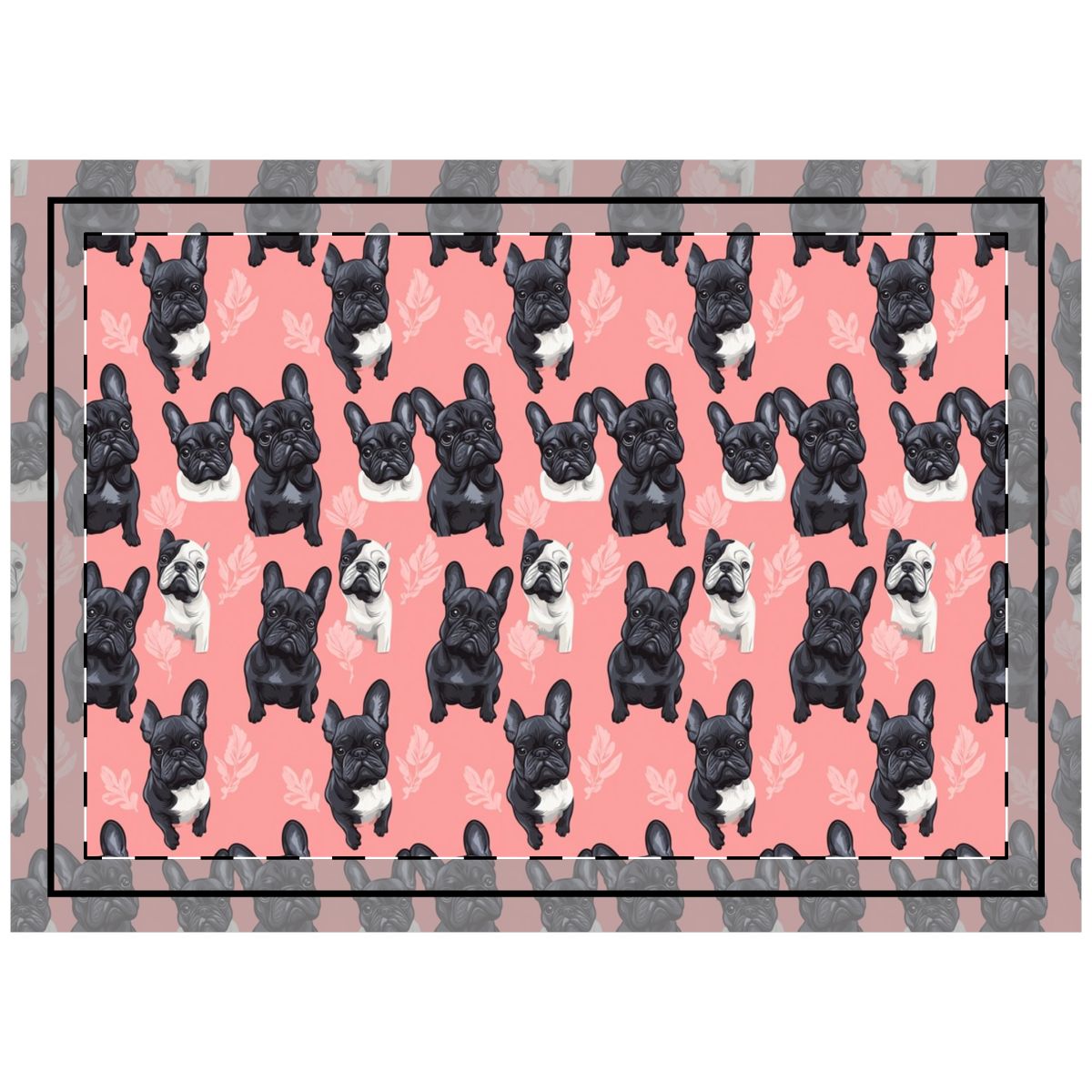 Coral Garden Frenchies Throw Pillow