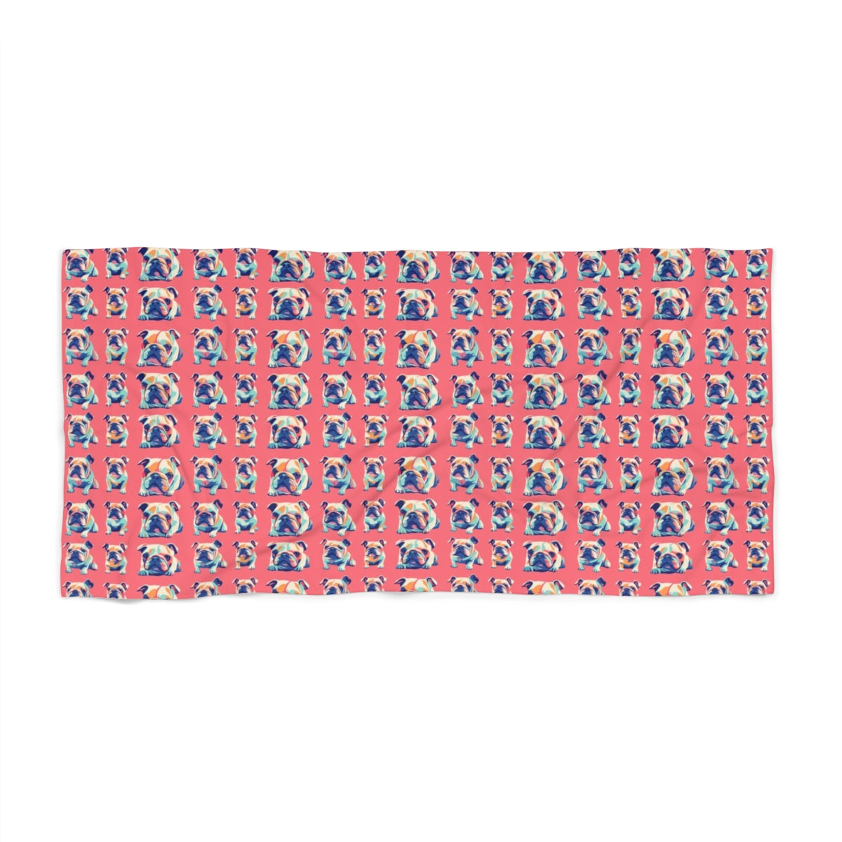 Coral Pop Bulldogs Beach Towel