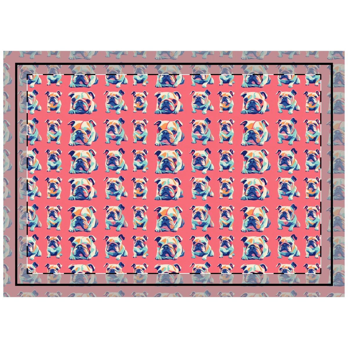 Coral Pop Bulldogs Throw Pillow