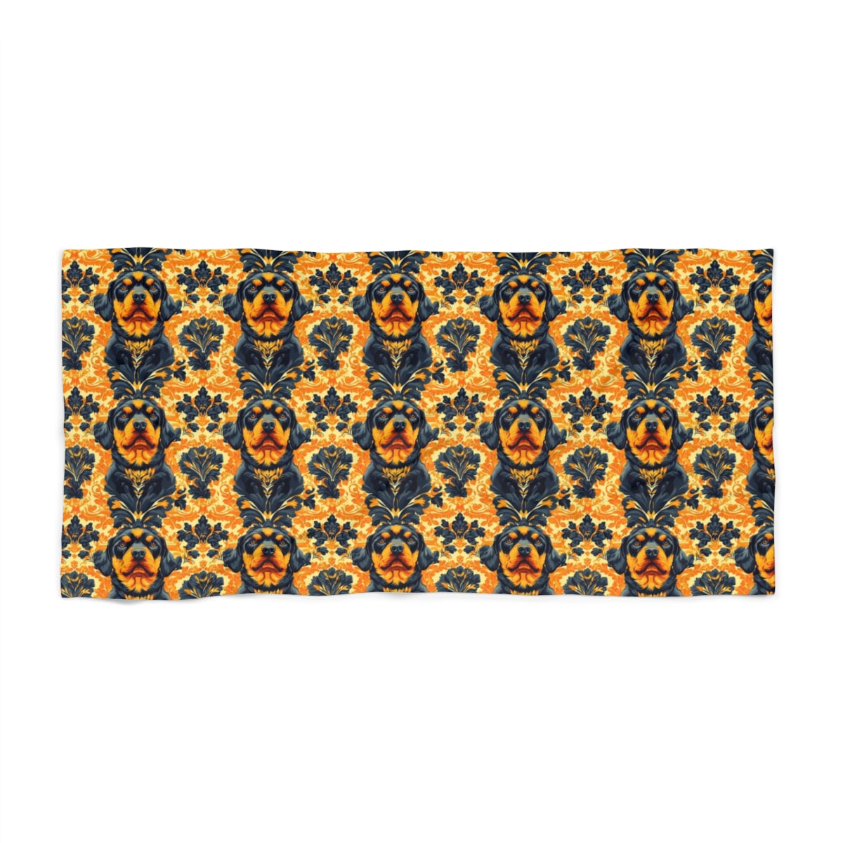 Cream Damask Royalty Beach Towel