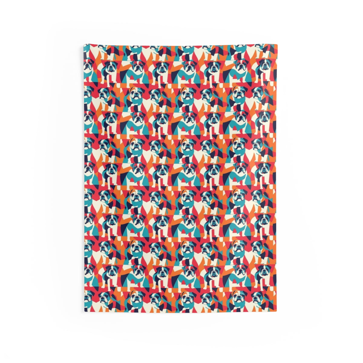 Cubist Bulldog Brigade Wall Tapestry