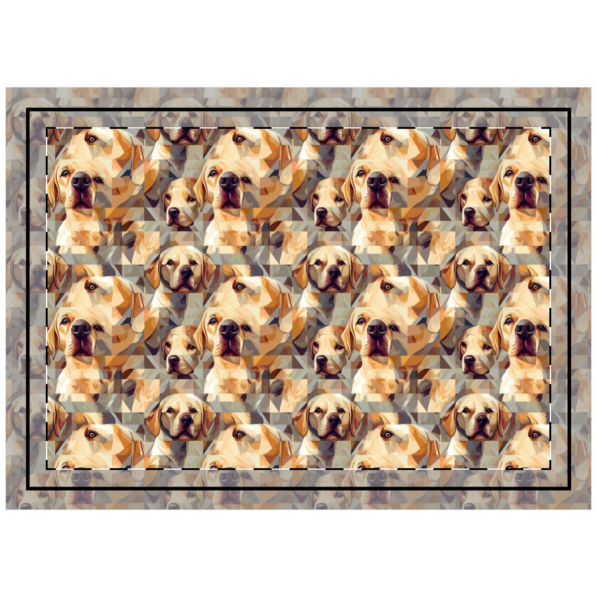 Cubist Golden Hour Labs Throw Pillow