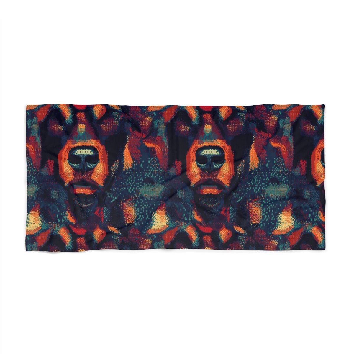 Digital Mosaic Rottweiler Beach Towel