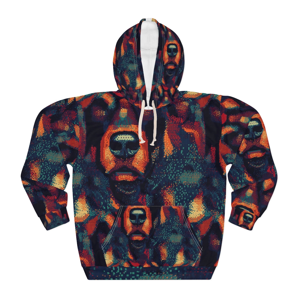 Digital Mosaic Rottweiler Hoodie
