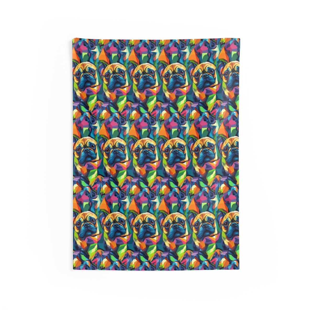 Electric Kaleidoscope Frenchies Wall Tapestry