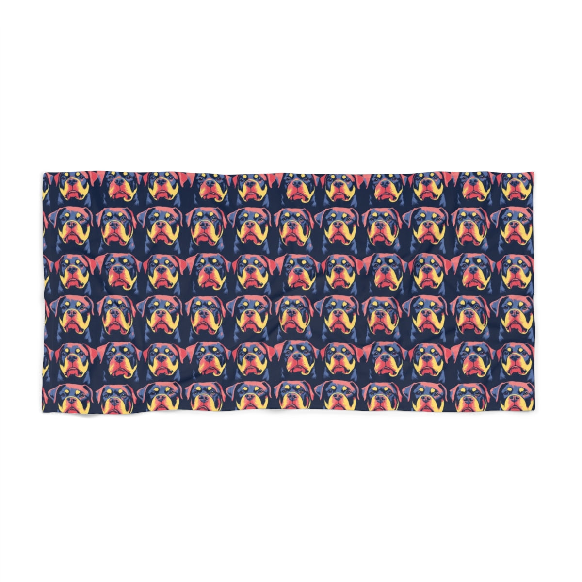 Electric Pop Rottweilers Beach Towel