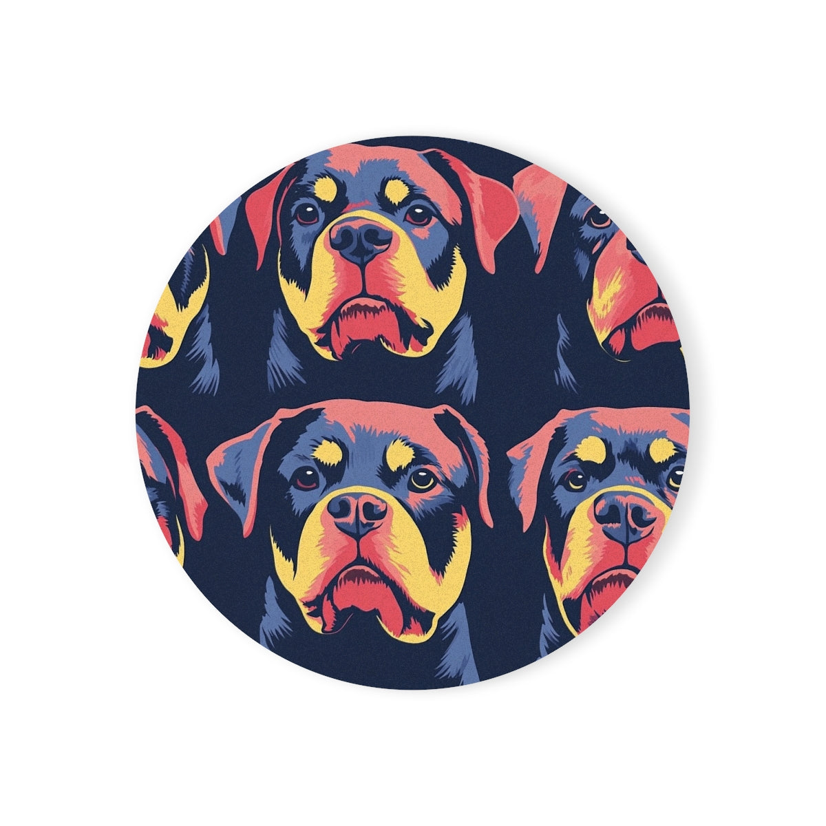 Electric Pop Rottweilers Coasters
