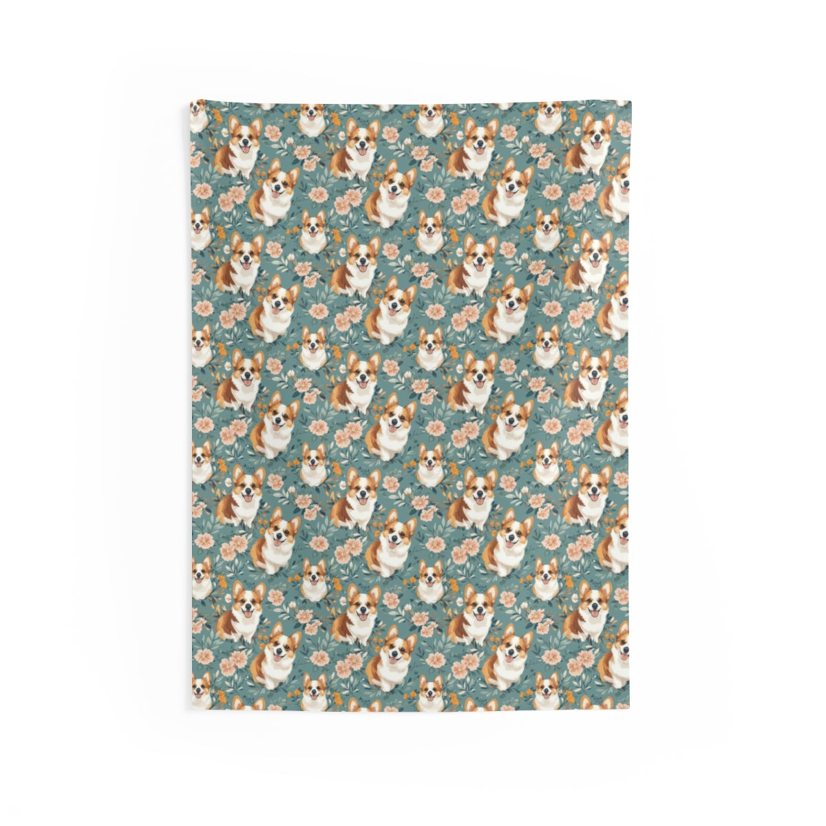 Garden Party Corgis Wall Tapestry
