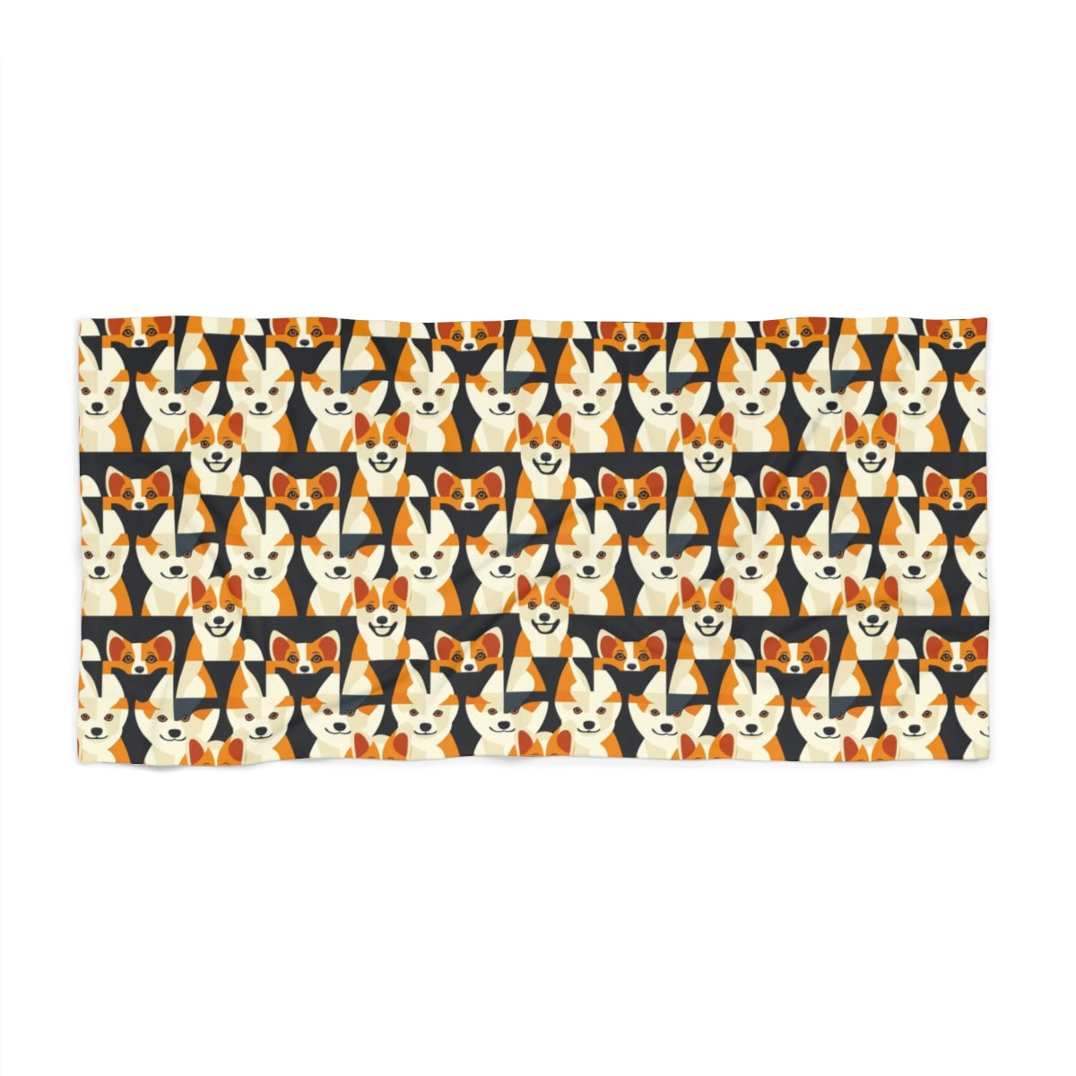 Geometric Corgi Brigade Beach Towel