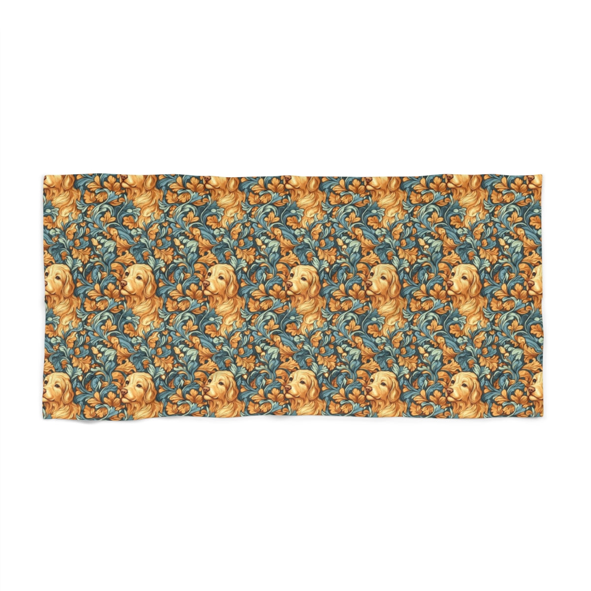 Golden Autumn Tapestry Beach Towel