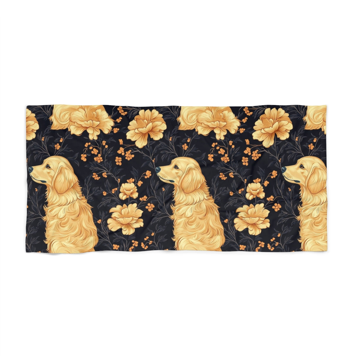 Golden Bloom Reverie Beach Towel
