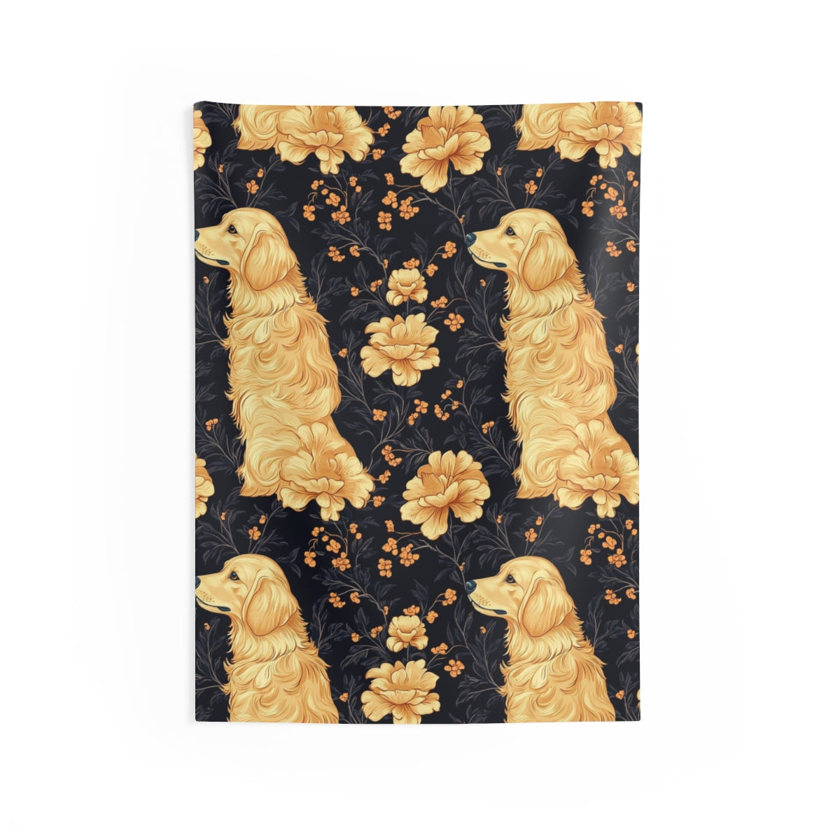 Golden Bloom Reverie Wall Tapestry