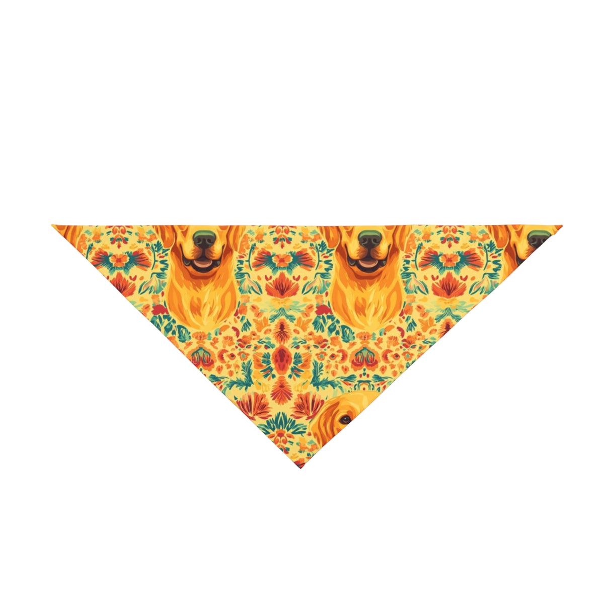 Golden Folklore Blooms Pet Bandana