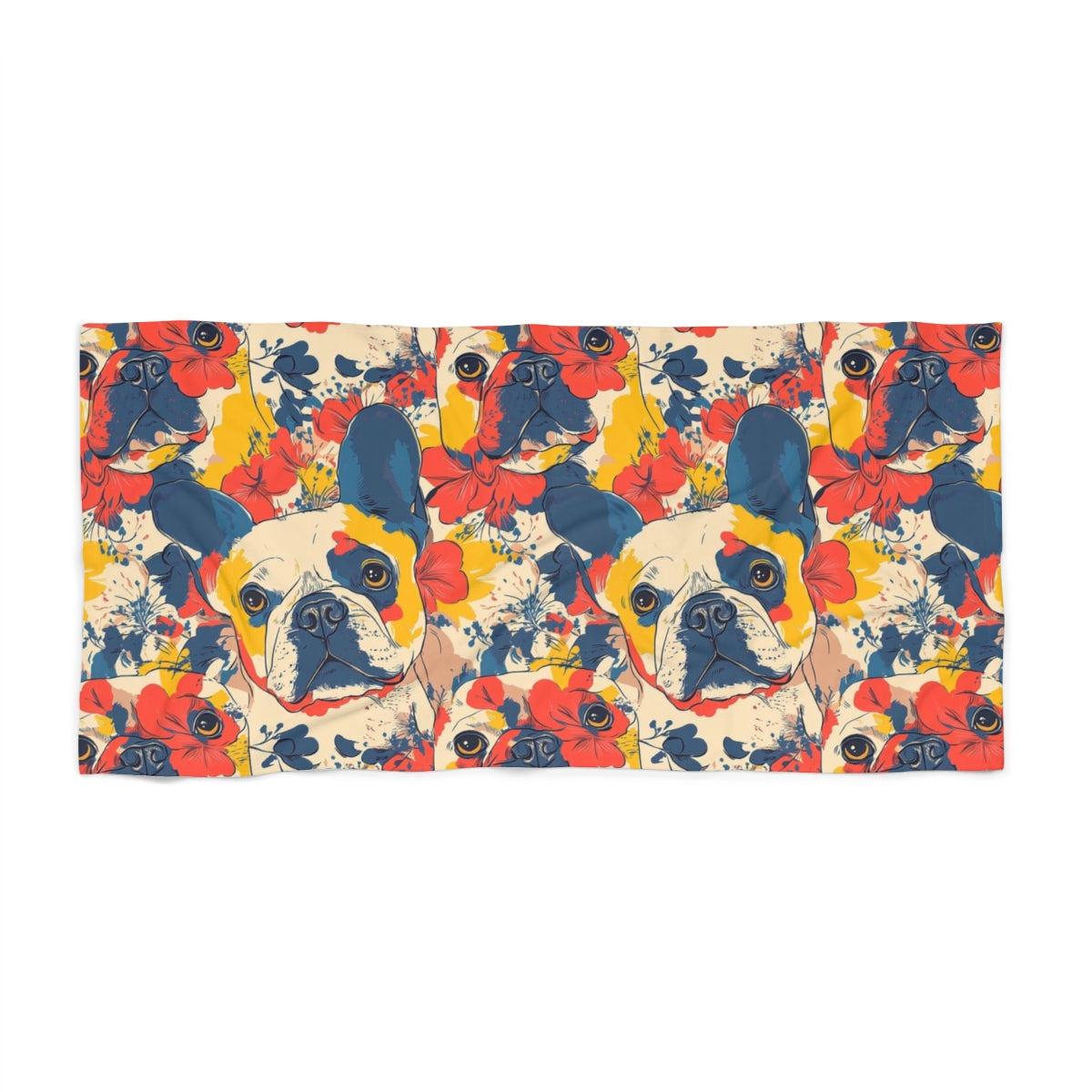 Hibiscus Haven Frenchies Beach Towel
