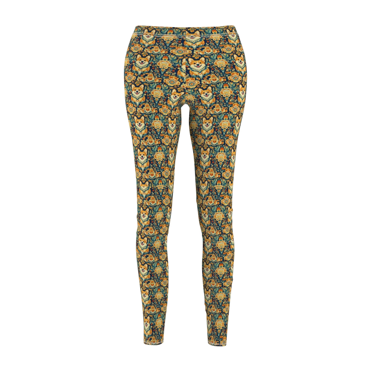 Imperial Brocade Corgis Leggings