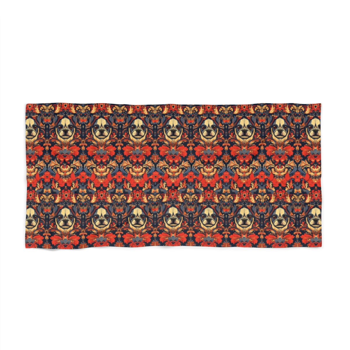 Imperial Garden Frenchies Beach Towel