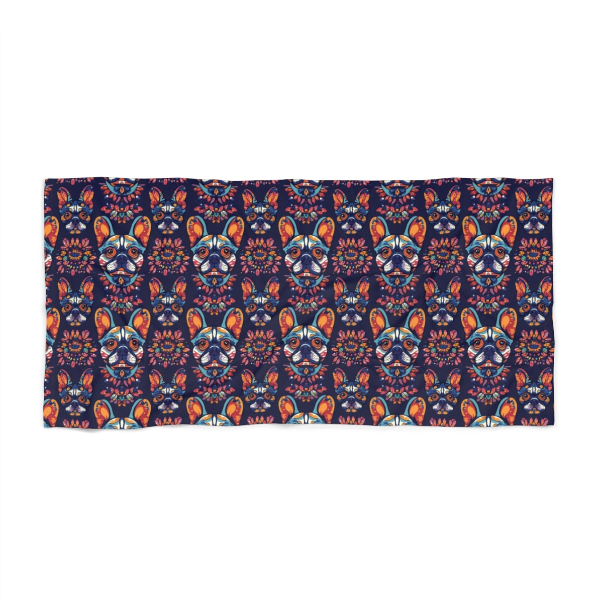 Kaleidoscope Frenchie Dreams Beach Towel