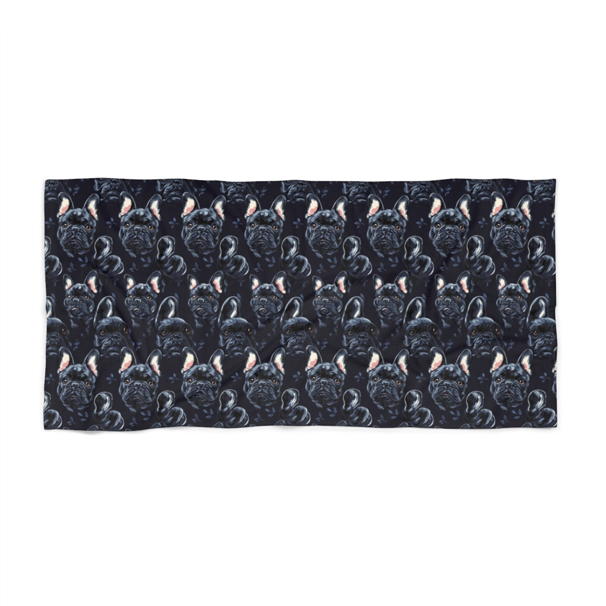 Midnight Frenchie Dreams Beach Towel